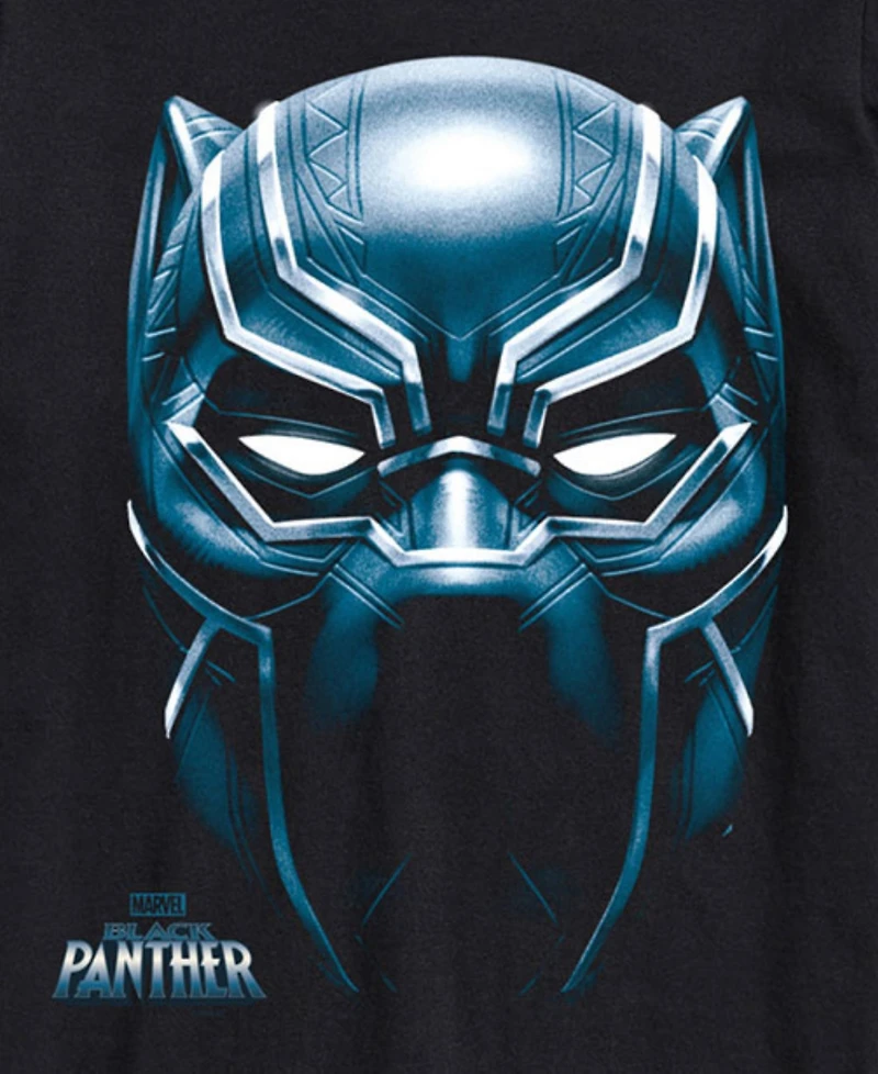 Airwaves Men's Black Panther Oversized Face Short Sleeve T-Shirt