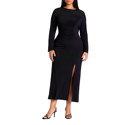 Eloquii Women's Shirred Detail Maxi Dress