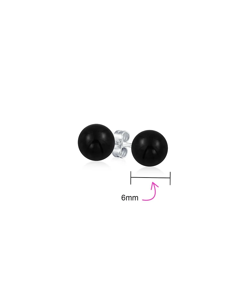 Bling Jewelry 6MM Natural Multi Stone Stud Earrings Sterling Silver