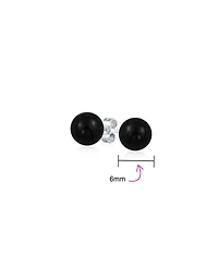 Bling Jewelry 6MM Natural Multi Stone Stud Earrings Sterling Silver
