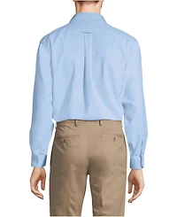 Lands' End Men's Tailored Fit No Iron Solid Supima Cotton Oxford Dress Shirt