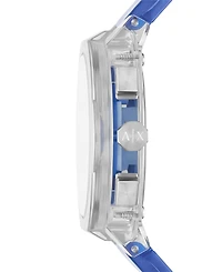 A|X Armani Exchange Men's Quartz Chronograph Blue Polyurethane Watch, 44mm