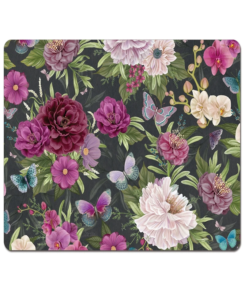 CounterArt Midnight Garden Hardboard Cork Placemats, Set of 4