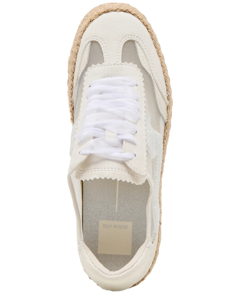 Dolce Vita Women's Notice Beaded Lace-Up Low-Profile Espadrille Sneakers