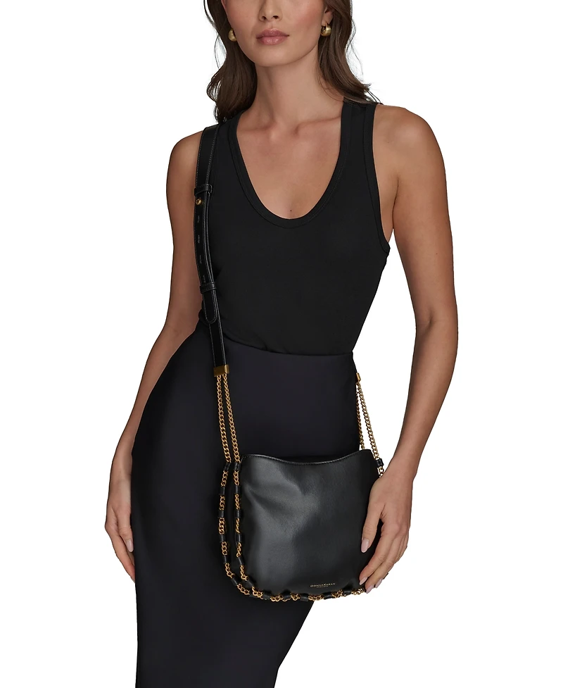 Donna Karan New York Batiste Leather Triple Compartment Crossbody