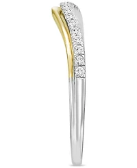 Diamond Double Row Contour Band (1/6 ct. t.w.) in 14k Two-Tone Gold