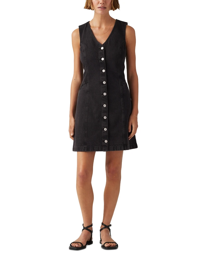 Levi's Women's Vianna Denim Button-Front Vest Dress