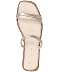 Journee Collection Women's Brisa Multi Strap Slip On Flat Sandals