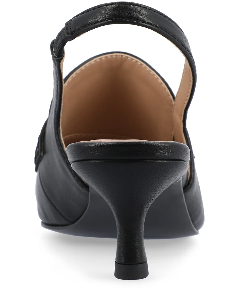 Journee Collection Women's Amory Tailored Kitten Heel Slingback Pumps