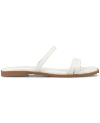 Journee Collection Women's Brisa Multi Strap Slip On Flat Sandals