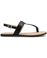 Journee Collection Women's Gerra T Strap Toe Ring Flat Sandals