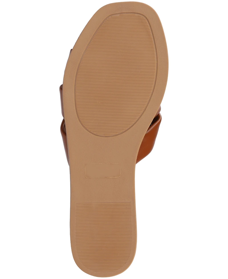 Journee Collection Women's Prylin Bow Slide Flat Sandals