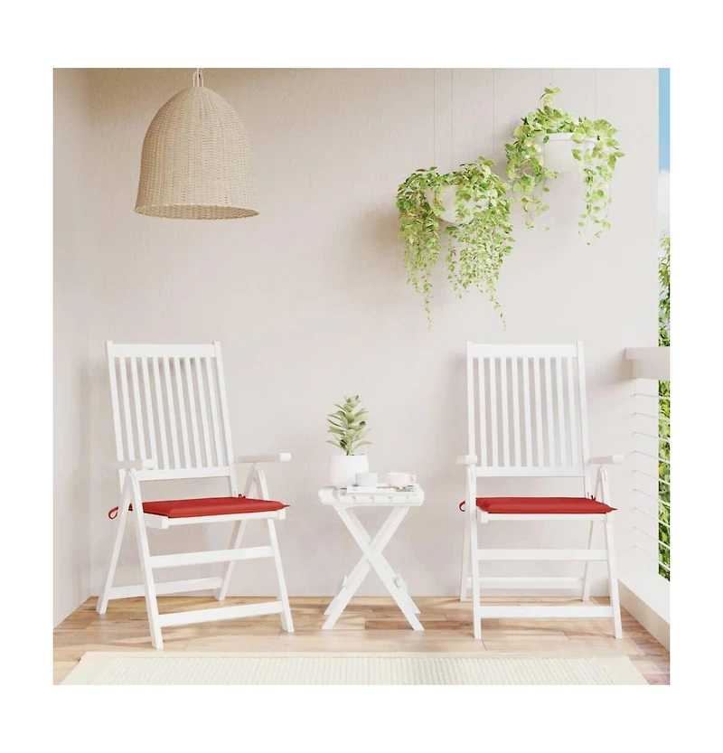 vidaXL Chair Cushion Set of 2 Red Oxford fabric, Foam fiber Medium