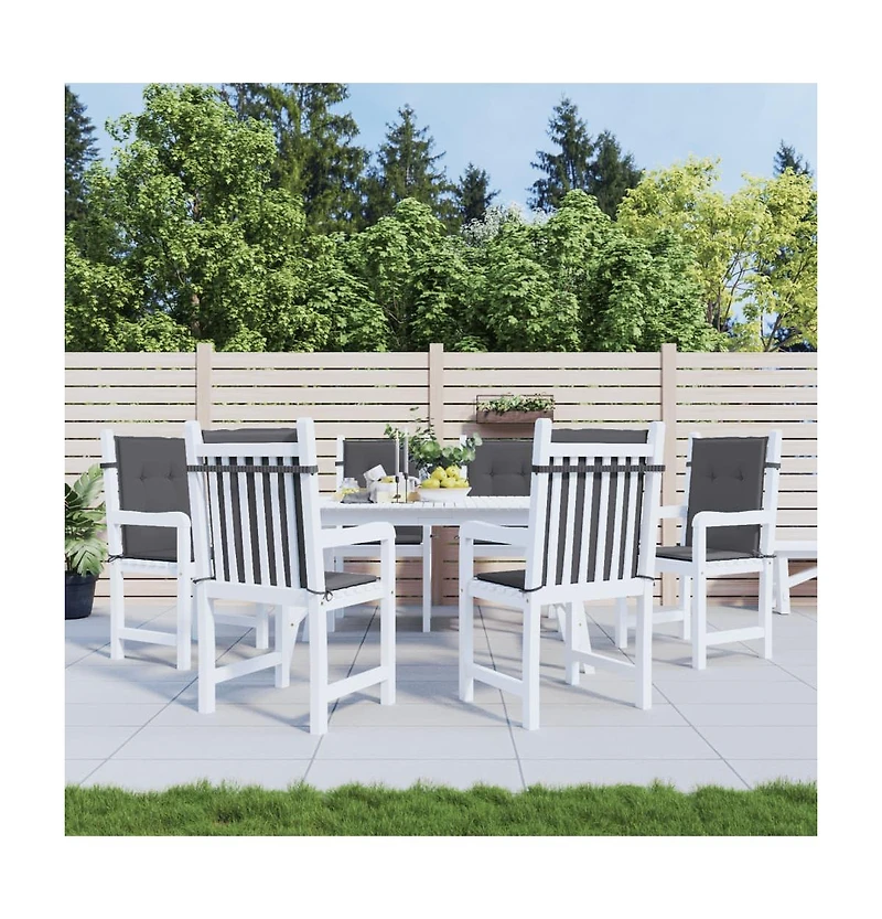 vidaXL Garden Lowback Chair Cushions 6 pcs Anthracite 39.4"x19.7"x1.2" Oxford Fabric
