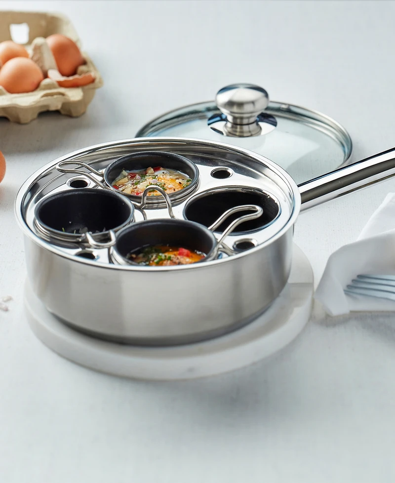 Demeyere 4-Cup Stainless Steel Egg Poacher Set