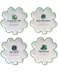 Certified International St. Patrick's Day Shamrock Tidbit Plates, Set of 4