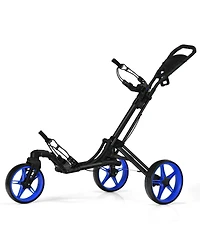 Folding Golf Push Cart with Scoreboard Adjustable Handle Swivel Wheel