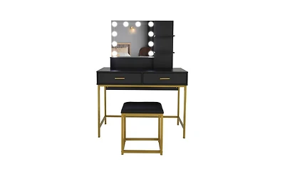 Vanity Set with Mirror and Storage – Elegant Dressing Table for Bedroom or Makeup Area