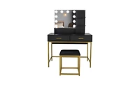 Vanity Set with Mirror and Storage – Elegant Dressing Table for Bedroom or Makeup Area