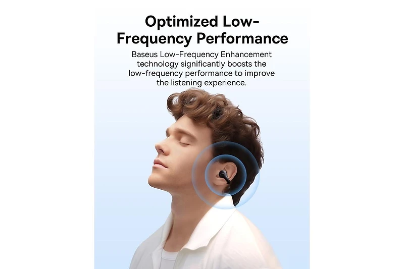 Baseus True Wireless Earbuds Bluetooth 5.3 Open Ear Headphones Sport Earphones,AirGo White