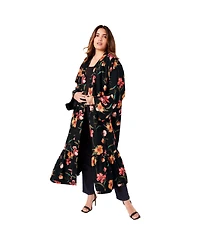 June + Vie Women's Reversible Printed Duster