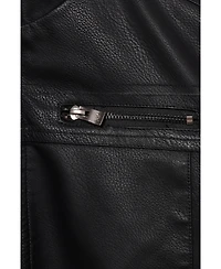 Xray Boys Hooded Moto Pu Leather Jacket With Lining