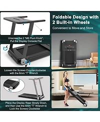 Folding Compact Treadmill with App Control Speaker and 12 Preset Programs