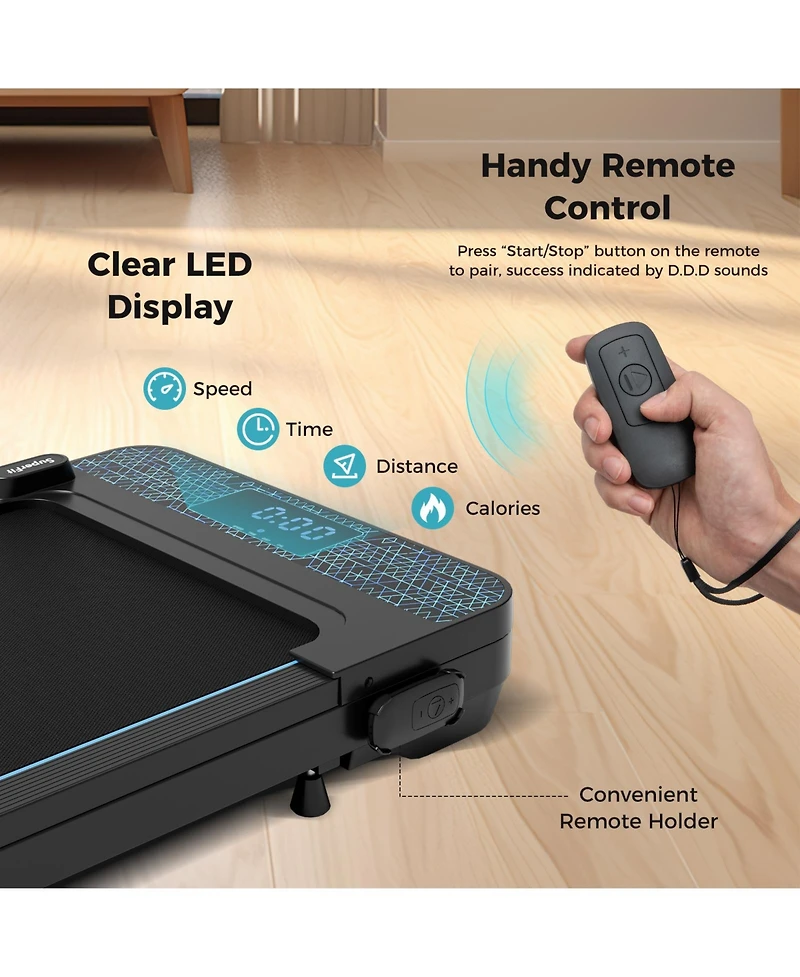 Walking Pad with 300 lbs Weight Capacity and Remote Control for Home
