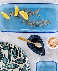 Vietri Isola Glass Medium Fish Rectangular Tray