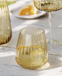 Vietri Francesca Amber Double Old Fashioned Glass