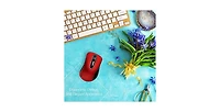 memzuoix 2.4G Wireless Mouse,Ergonomic Mouse Pad with Wrist Support(Red Mouse + Pad)