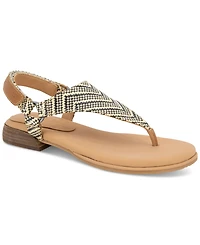 Gentle Souls Women's Holly Woven Thong Flat Sandals