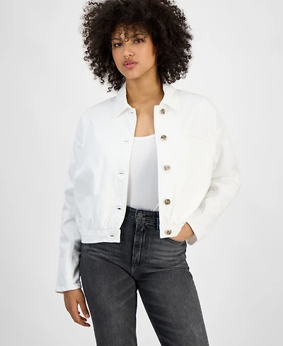Guess Women's Raine Fold-Collar Button-Front Jacket