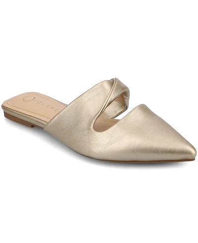 Journee Collection Women's Enniss Twist Cutout Pointed Toe Mules