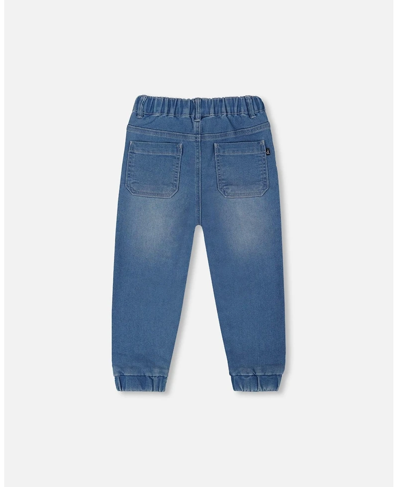 Deux par Toddler Boys French Terry Denim Jogger Pant Blue - Toddler|Child