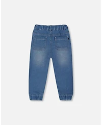 Deux par Toddler Boys French Terry Denim Jogger Pant Blue - Toddler|Child
