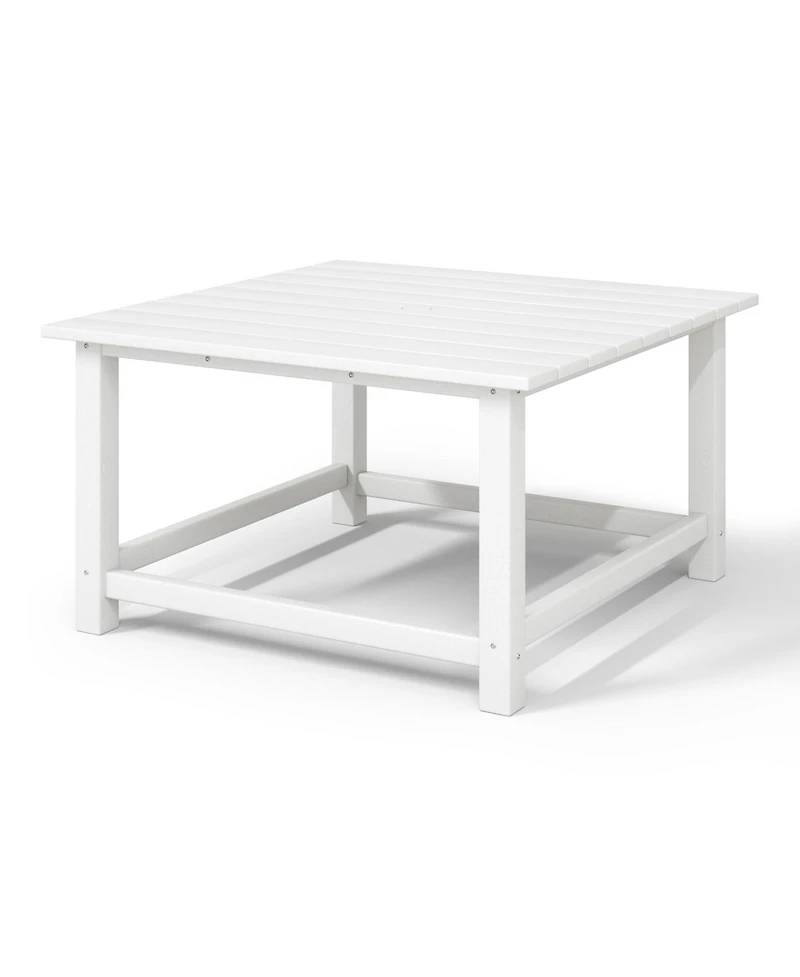 Low Outdoor Hdpe Square Patio Coffee Table