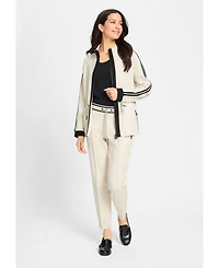 Olsen Women's Cardigan with Racer Stripe Detail