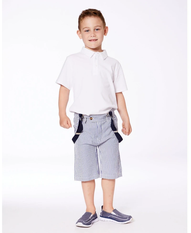 Deux par Toddler Boys Short Sleeve Polo Shirt White - Toddler|Child