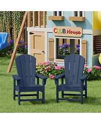 Kids Outdoor Adirondack Plastic Patio Chair (Set of