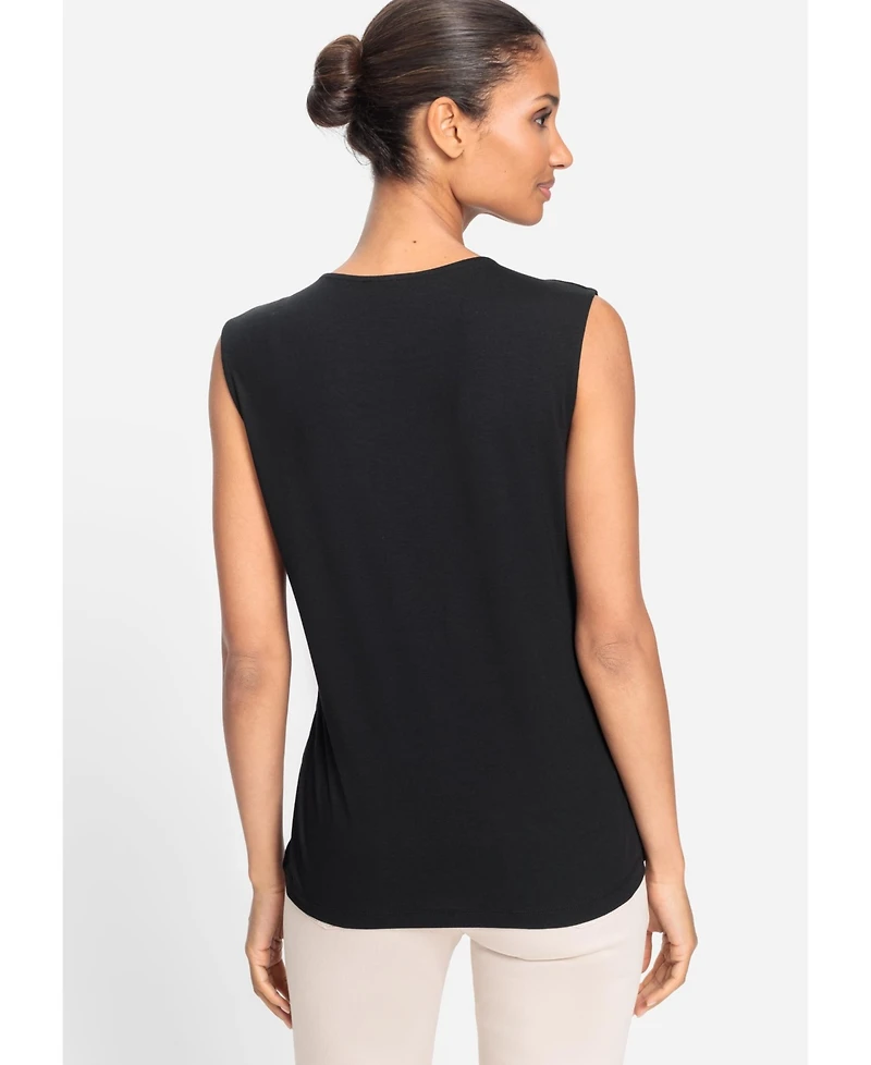 Olsen Women's Round Neck Sleeveless Shell
