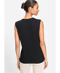 Olsen Women's Round Neck Sleeveless Shell