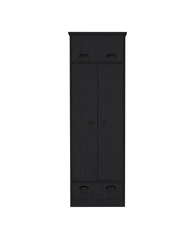 Tifton Armoire with Hinged Drawer, 2-Doors and 1-Drawer, Black
