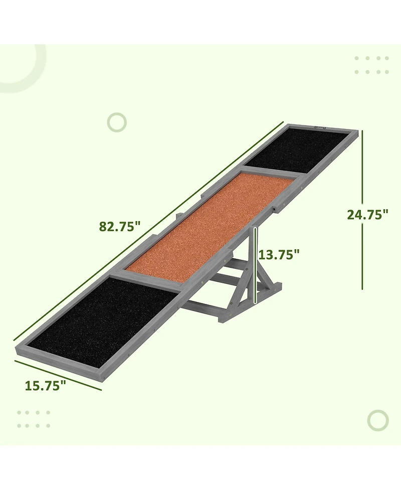 PawHut Wooden Dog Agility Seesaw for Training and Exercise