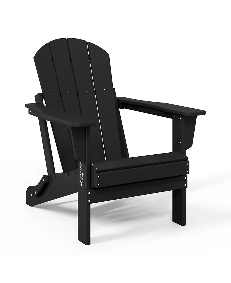 5-Piece Hdpe Folding Adirondack Chair Outdoor Patio Conversation Set