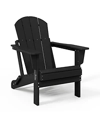 5-Piece Hdpe Folding Adirondack Chair Outdoor Patio Conversation Set