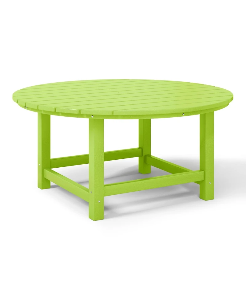 5-Piece Outdoor Patio Hdpe Adirondack Chair With Round Coffee Table Conversation Set