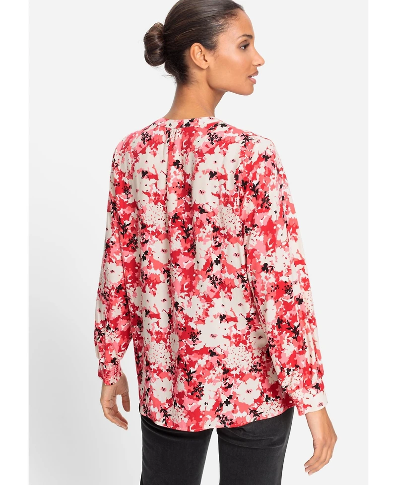 Olsen Women's Floral Camo Tunic Blouse