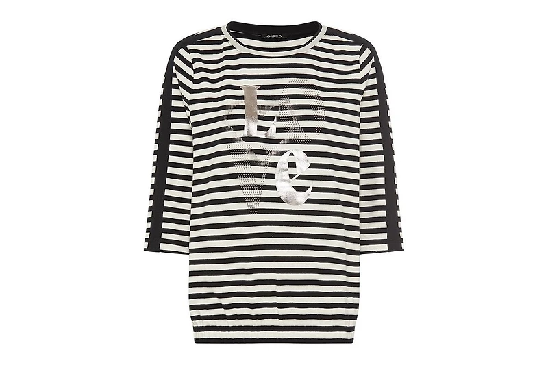 Olsen Women's Stripe and Foil Print Jersey Top