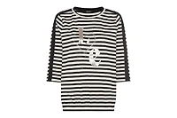 Olsen Women's Stripe and Foil Print Jersey Top